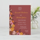 Herfst Flower Wedding Kaart (Staand voorkant)