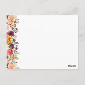 Herfst Flower Wedding Place instellen Dank u kaart (Achterkant)