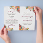 Herfst Flower Wedding Program Booklets, Oranje roz Flyer (Hand)