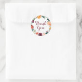Herfst Flower Wedding Stickers Dank u Oranje roze (Tas)