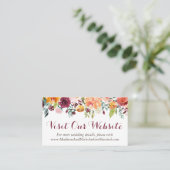 Herfst Flower Wedding Website Insert-kaarten, Oran Visitekaartje (Staand voorkant)