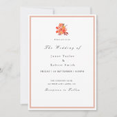 Herfst Flowers and Leafs Wedding Invitation Kaart (Voorkant)