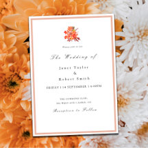 Herfst Flowers and Leafs Wedding Invitation
