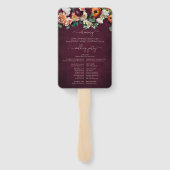 Herfst Flowers Burgundy Wedding Ceremony Program H Handwaaier (Achterkant)