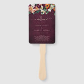 Herfst Flowers Burgundy Wedding Ceremony Program H Handwaaier (Voorkant)