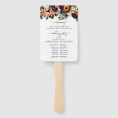 Herfst Flowers Burgundy Wedding Ceremony Program Handwaaier (Achterkant)