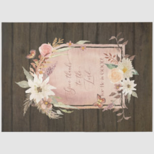 Herfst Flowers geeft Bedankt aan Lord Wooden Decou Tissuepapier