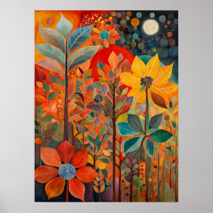 Herfst Flowers Kunstwerk Poster