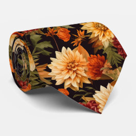 Herfst Flowers No.4 op Zwart Stropdas