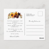 Herfst Flowers Save the Date Briefkaart (Achterkant)