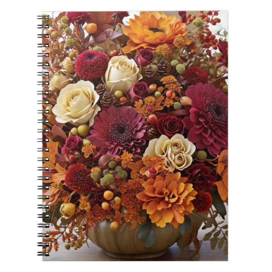 Herfst Flowers Spiraal Foto Notitieboek (Voorkant)