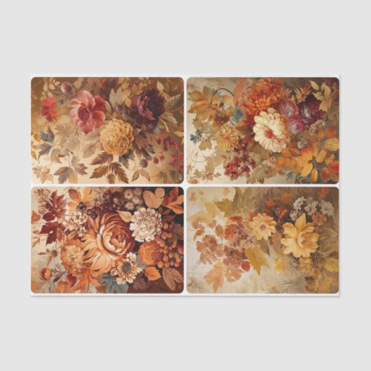 Herfst Flowers Tissuepapier (Voorkant)