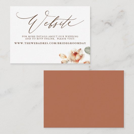 Herfst Flowers Wedding Website Kaart Visitekaartje (Voorkant / Achterkant)
