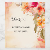 Herfst Flowers Wijn Etiket (Enkel label)