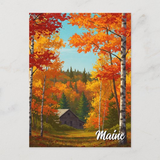 Herfst Foilage Maine Travel Briefkaart (Voorkant)