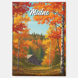 Herfst Foilage Maine Travel Magneet
