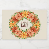 Herfst Foliage Autumn Floral Swag Mini Sparkling Wijnetiket (Enkel label)