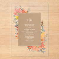 Herfst Foliage Autumn Leaves Fall Wedding Uitnodig