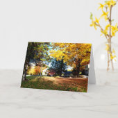 Herfst Foliage - Blank Wenskaart Kaart (Gele Bloem)