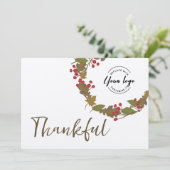 Herfst Foliage business logo Thanksgiving Dankbaar Bedankkaart (Staand voorkant)