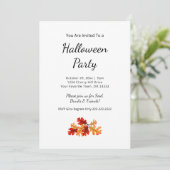 Herfst Foliage Elegante herfst Halloween Party Kaart (Staand voorkant)