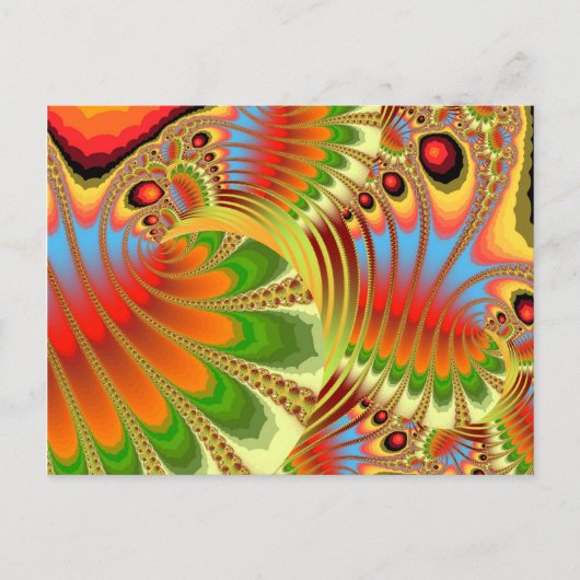 Herfst Foliage Fantacy Fractal Briefkaart (Voorkant)