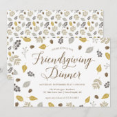 Herfst Foliage Friendsgiving Dinner Party Invision Kaart (Voorkant / Achterkant)