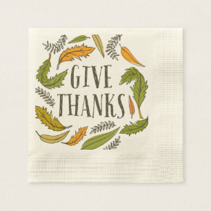 Herfst Foliage Geef Bedankt Thanksgiving Napkin Servetten