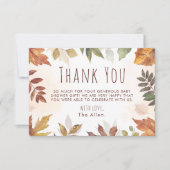 Herfst Foliage herfst Dank u Baby shower Bedankkaart (Voorkant)