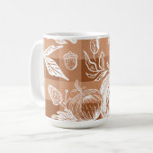 Herfst Foliage Herfstbloemen & Pompoen Sinaasappel Koffiemok (Voorkant links)