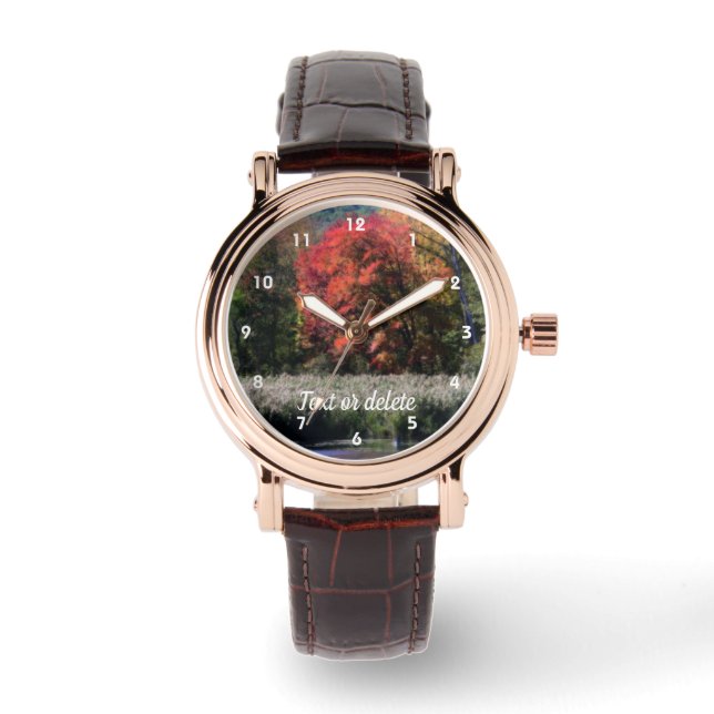 Herfst Foliage Marsh Orton - Gepersonaliseerd Horloge (Voorkant)