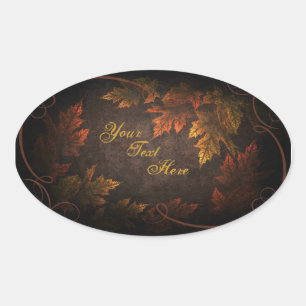 Herfst Foliage Ovale Sticker