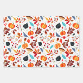 Herfst Foliage Pumpkin Halloween Theme Inpakpapier Vel (Voorkant)