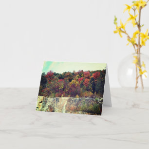 Herfst Foliage Rock Cliff Note Kaart