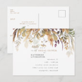 Herfst Foliage Rustic Bridal Shower Briefkaart (Voorkant / Achterkant)