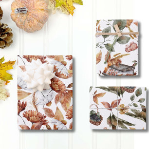 Herfst Foliage Rustige Waterverf Botanische patron Inpakpapier Vel