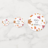Herfst Foliage Tafel decor Foto confetti (Achterkanten)