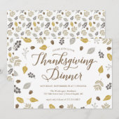 Herfst Foliage Thanksgiving Dinner Party Invitatio Kaart (Voorkant / Achterkant)