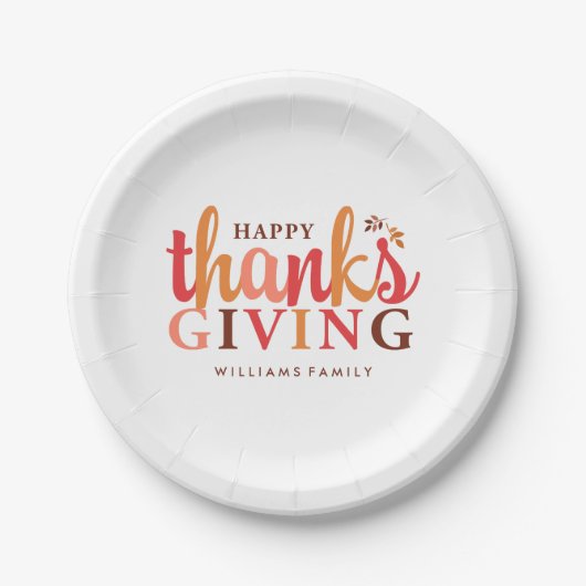 Herfst Foliage Thanksgiving Papieren Bordje (Voorkant)