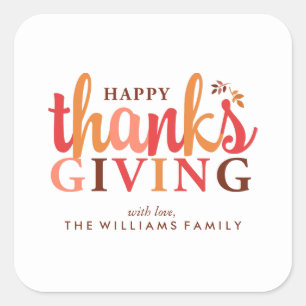 Herfst Foliage Thanksgiving Vierkante Sticker