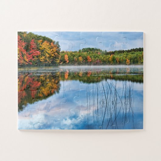 Herfst Foliage Thornton Lake U P Michigan Foto Legpuzzel (Horizontaal)