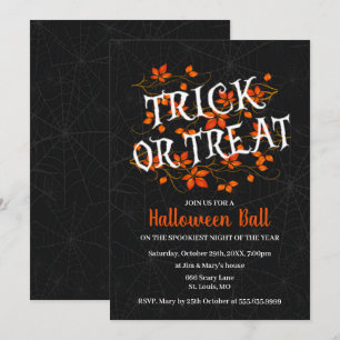 Herfst Foliage Trick or treat Halloween Party Kaart