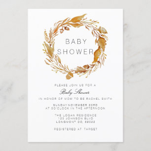 Herfst Foliage Waterverf Baby shower uitnodigen Kaart