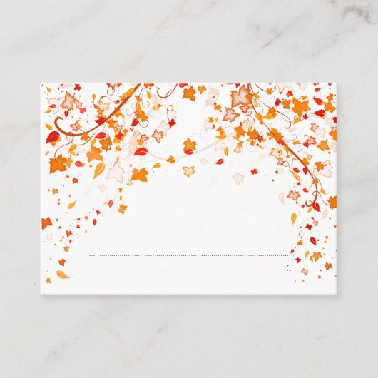 Herfst Foliage Wedding Place Card Plaatskaartje (Voorkant)