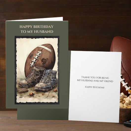 Herfst Football Gelukkige Verjaardag Echtgenoot Ve Kaart