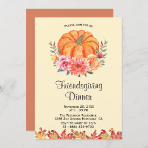 Herfst Foral Thanksgiving Friendsgiving Kaart