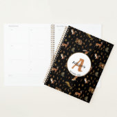 Herfst Forest Animals Autumn Leaves Monogram Schoo Planner (Display)