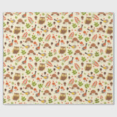 Herfst Forest Birds Cadeaupapier (Vlak)