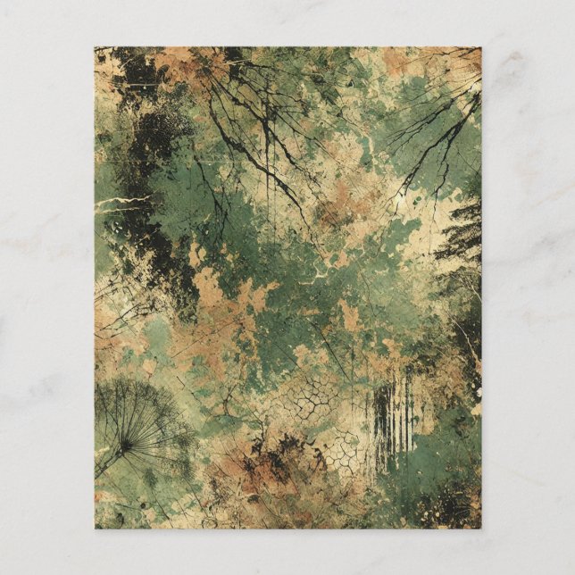 Herfst Forest Floor Distressed Ink Scrapbook Paper (Voorkant)