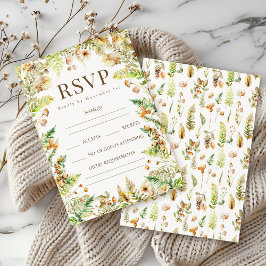 Herfst Forest Leaves Fall Wedding RSVP Kaarten